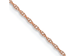 14k Rose Gold 0.6mm Solid Cable 16 Inch Chain