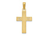14k Yellow Gold Textured RN Cross Charm