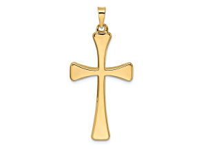 14k Yellow Gold Polished Cross Pendant