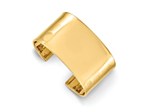 14k Yellow Gold 37mm Polished Cuff Bangle