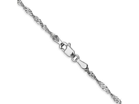 14K White Gold 1.7mm Singapore Chain Necklace