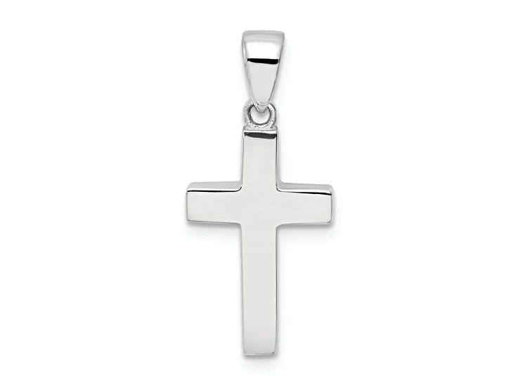Rhodium Over 14k White Gold Cross Pendant