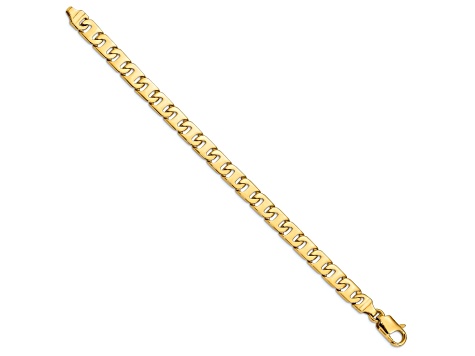 14K Yellow Gold 8.3mm Hand-Polished Fancy Link Bracelet