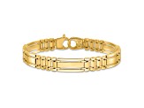 14K Yellow Gold Polished and Satin 8.5-inch Men's Link Bracelet