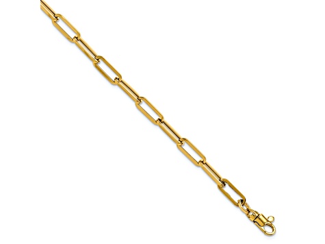 14K Yellow Gold Polished Fancy Link with 1-inch Extension Bracelet