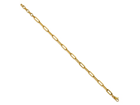 14K Yellow Gold Polished Fancy Link with 1-inch Extension Bracelet