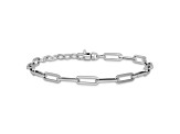 14K White Gold Polished Fancy Link with 1-inch Extension Bracelet