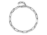 14K White Gold Polished Fancy Link with 1-inch Extension Bracelet