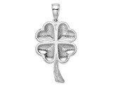 Rhodium Over 14k White Gold Polished 4-Leaf Clover Pendant