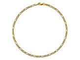 14k Yellow Gold 2.5mm Figaro Link Bracelet, 7 Inches