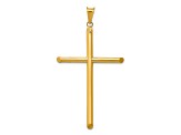 14k Yellow Gold 3D Polished Cross Pendant
