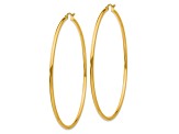 14k Yellow Gold Polished 2 9/16" Tube Hoop Earrings