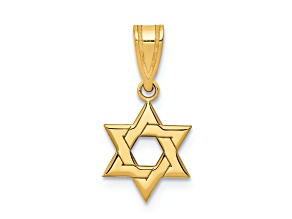 14k Yellow Gold Star of David Pendant