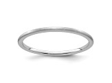 Rhodium Over 10K White Gold 1.2mm Half Round Satin Stackable Expressions Band
