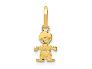 Picture of 14k Yellow Gold Polished Little Boy Pendant
