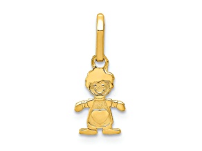 14k Yellow Gold Polished Little Boy Pendant