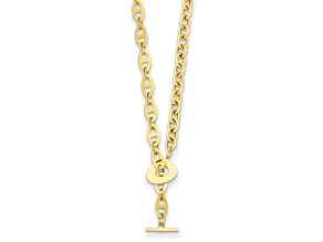 14K Yellow Gold Anchor and Cable Link 16-inch Toggle Necklace