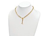 14K Yellow Gold Anchor and Cable Link 18-inch Toggle Necklace