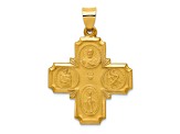 14K Yellow Gold Four-Way Medal Hollow Pendant