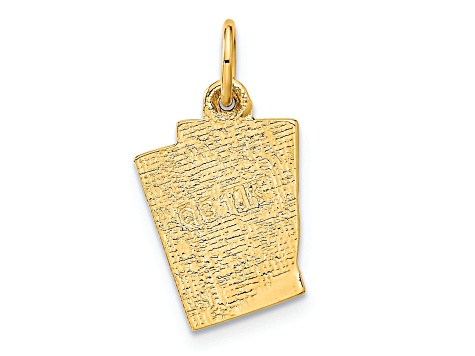 14k Yellow Gold Enameled Blackjack Playing Cards Charm Pendant