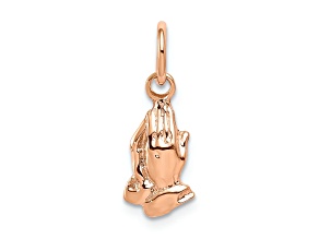 14k Rose Gold Praying Hands Charm