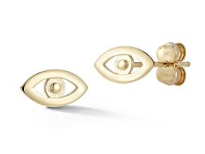 Bellissima Gold 14K Yellow Gold Evil Eye Stud Earrings