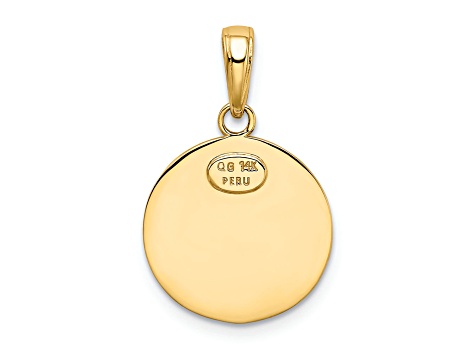 14K Yellow Gold Saint Christopher Medal Charm