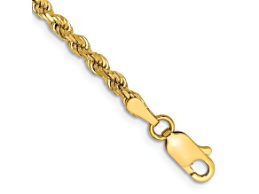 14k Yellow Gold 3mm Diamond-Cut Rope Link Bracelet
