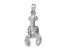 Rhodium Over 14k White Gold Textured Moveable Lobster Pendant