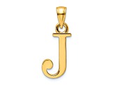 14k Yellow Gold Polished Letter J Pendant