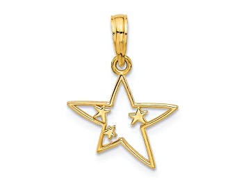 Picture of 14k Yellow Gold Polished Stars Pendant