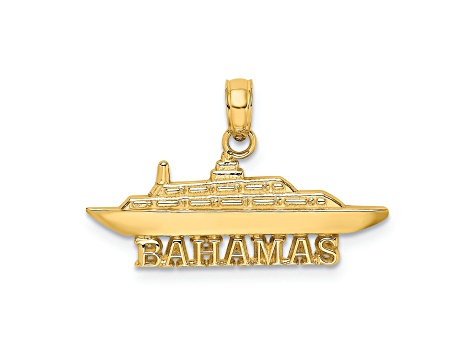 14k Yellow Gold Bahamas Cruise Ship Charm