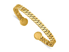 14k Yellow Gold Polished 5.9mm S-Link Cuff Bangle