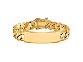 14k Yellow Gold and 14k White Gold Hand-polished Curb Link ID Bracelet