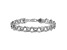 Rhodium Over 14k White Gold 8mm Diamond-Cut Triple Link Charm Bracelet