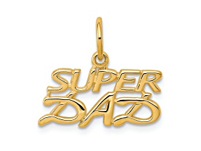10K Yellow Gold SUPER DAD Charm