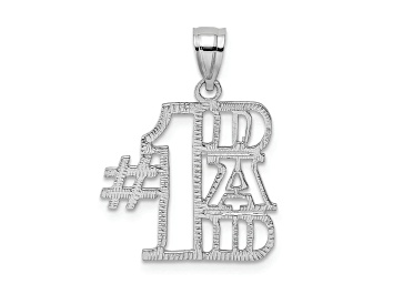 Picture of Rhodium Over 14K White Gold Number 1 DAD Pendant