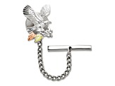 Rhodium Over Sterling Silver with 12K Gold Accents Eagle Pin/Tie Tac