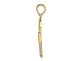 Rhodium Over 14K Yellow Gold with White Rhodium Lock Charm