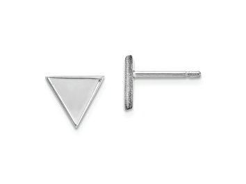 Picture of Rhodium Over 14k White Gold 8mm Triangle Stud Earrings