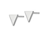 Rhodium Over 14k White Gold 8mm Triangle Stud Earrings