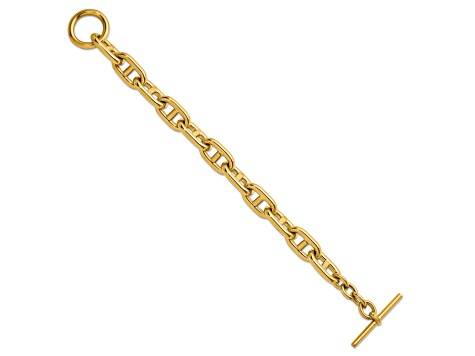 14K Yellow Gold Anchor Link 12.5mm 8.5 inch Toggle Bracelet