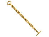 14K Yellow Gold Anchor Link 12.5mm 8.5 inch Toggle Bracelet