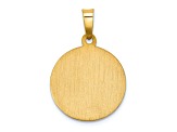 14K Yellow Gold Polished and Satin Caridad Del Cobre Medal Hollow Pendant