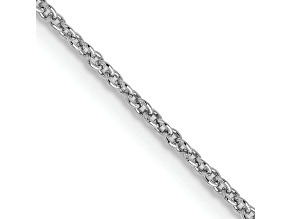 Rhodium Over 10k White Gold 1.2mm Solid Cable 16 Inch Chain