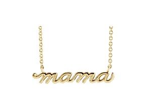 14K Yellow Gold Petite Mama Script 18-inch Necklace
