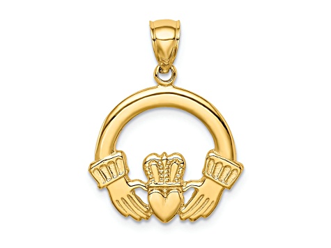 14K Yellow Gold Claddagh Pendant