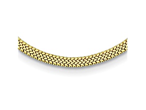 18K Yellow Gold 8mm Mesh 16-inch Omega Necklace