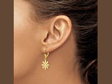14K Yellow Gold Snowflake Leverback Earrings