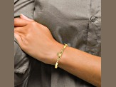 14k Yellow Gold 4mm Diamond-Cut Claddagh Hinged Bangle Bracelet